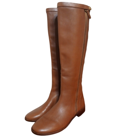 J Crew Harper Caramel Brown Leather Riding Boots Knee High Boots Size 6.5 - Picture 14 of 14